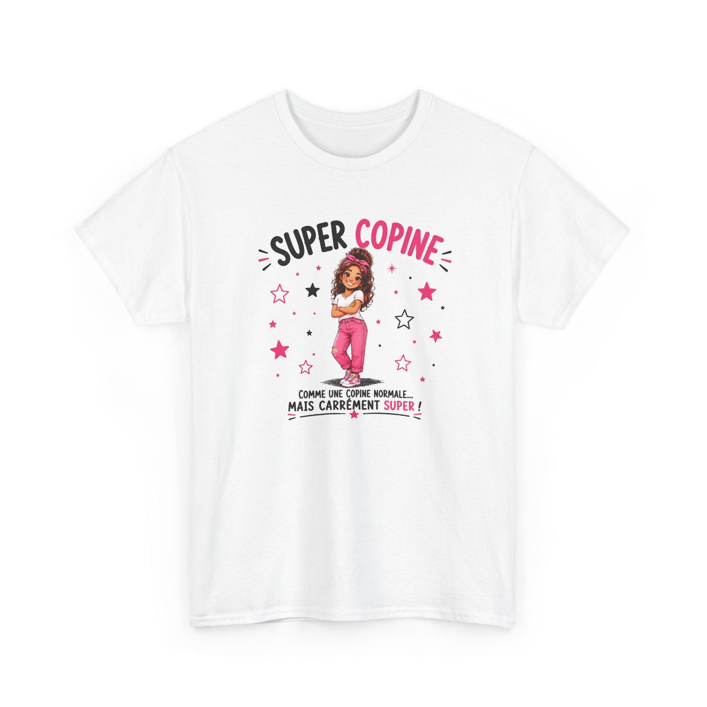 Tee Shirt Super Copine Femme – Comme une Copine Normale Mais Carrément Super – T-Shirt Humour Cadeau Amitié Amie