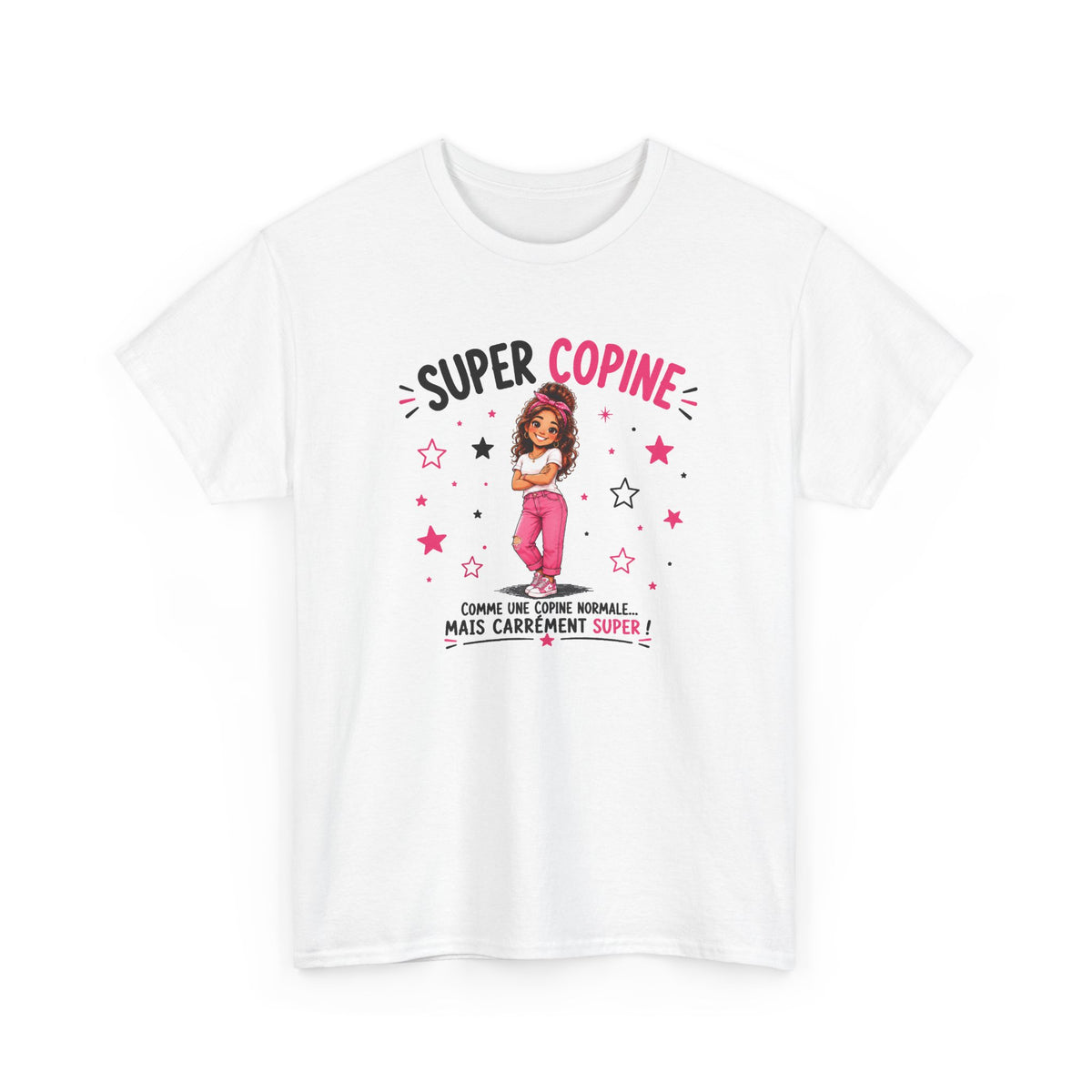 Tee Shirt Super Copine Femme – Comme une Copine Normale Mais Carrément Super – T-Shirt Humour Cadeau Amitié Amie