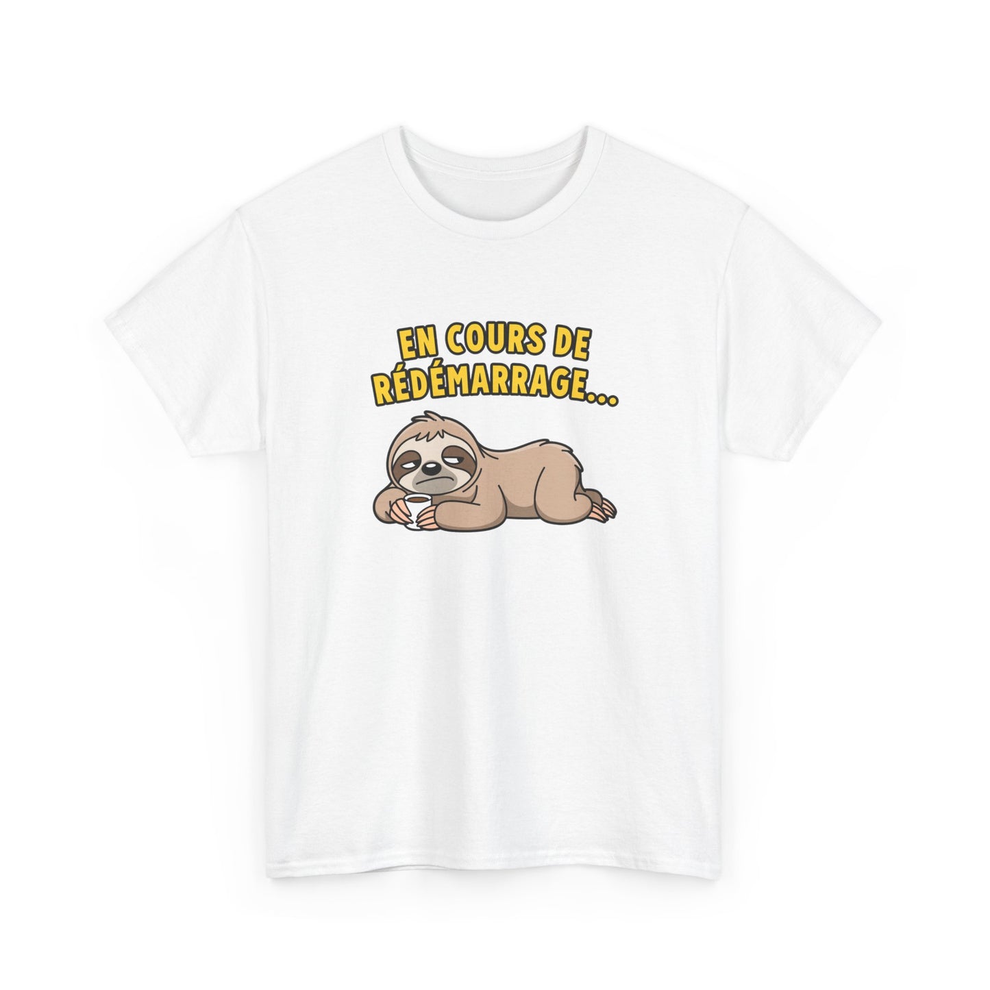 T-Shirt Humour Paresseux En Cours de Redémarrage – Tee Shirt Drôle Adulte Fatigue Café Travail Bureau Citation Fun Cadeau Collègue Homme Femme