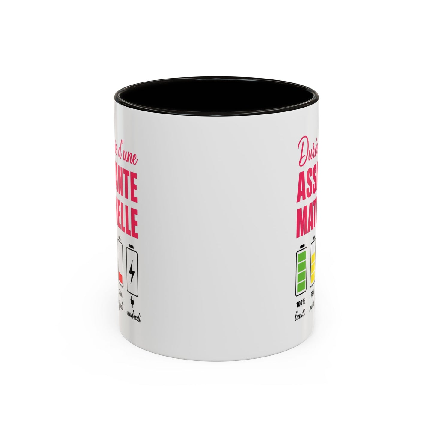 Mug Assistante Maternelle – Tasse Drôle Durée de Vie Batterie – Cadeau Humoristique Nounou et Garde d’Enfant 325ml