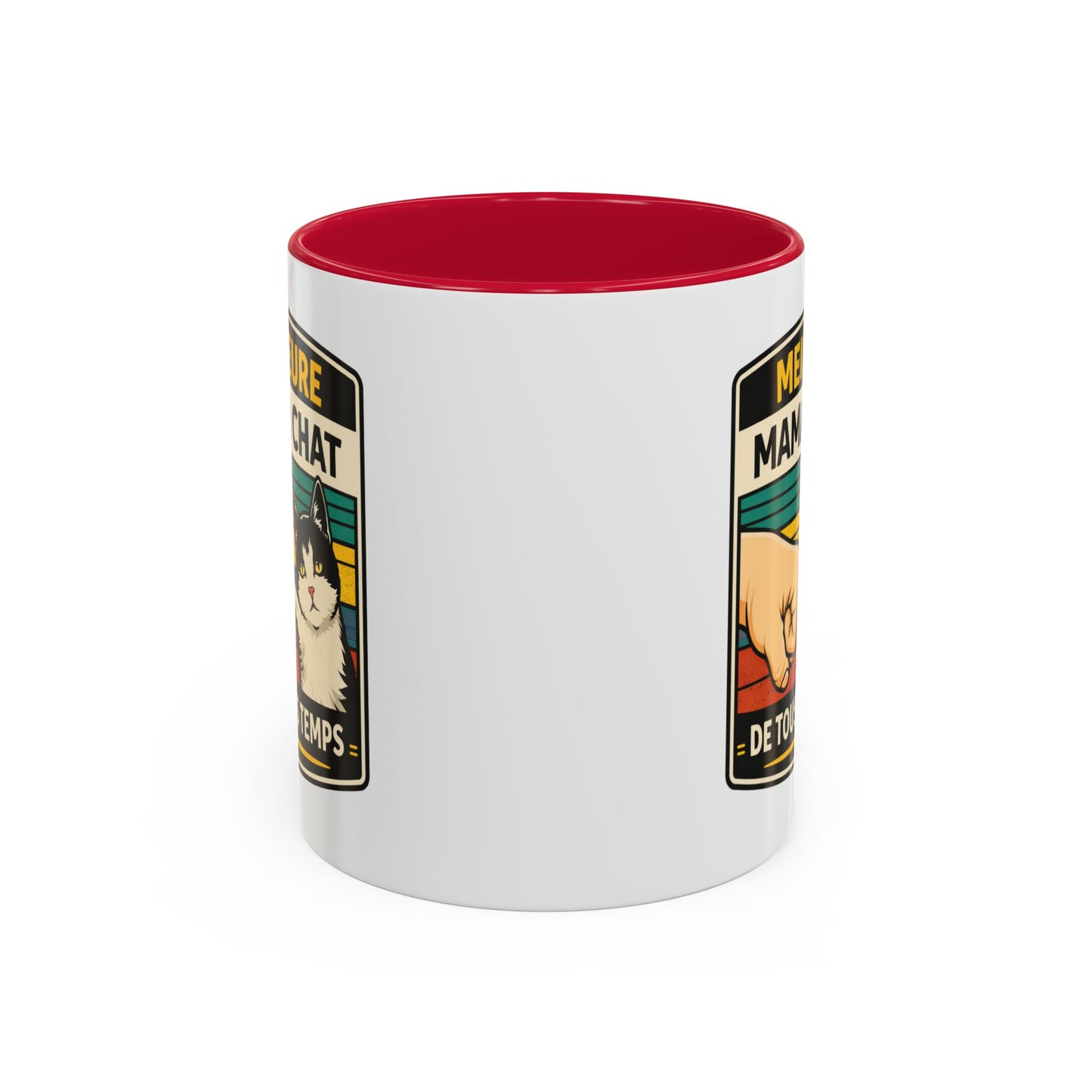Tasse Meilleure Maman Chat de Tous les Temps – Mug Chat Noir et Blanc – Cadeau Maman Original – Céramique 325ml