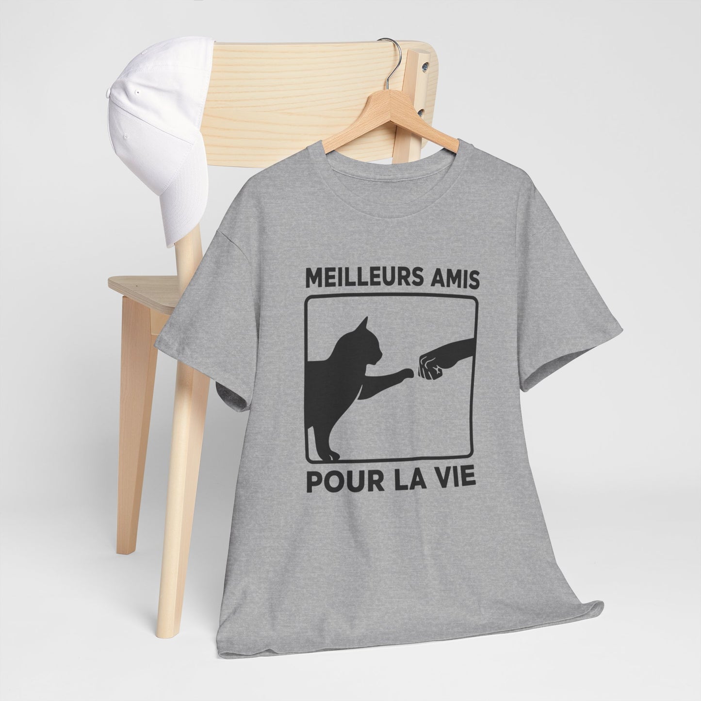 Tee Shirt Chat Homme Femme – Amitié Homme Chat – Idée Cadeau Amoureux des Chats Propriétaire de Félin