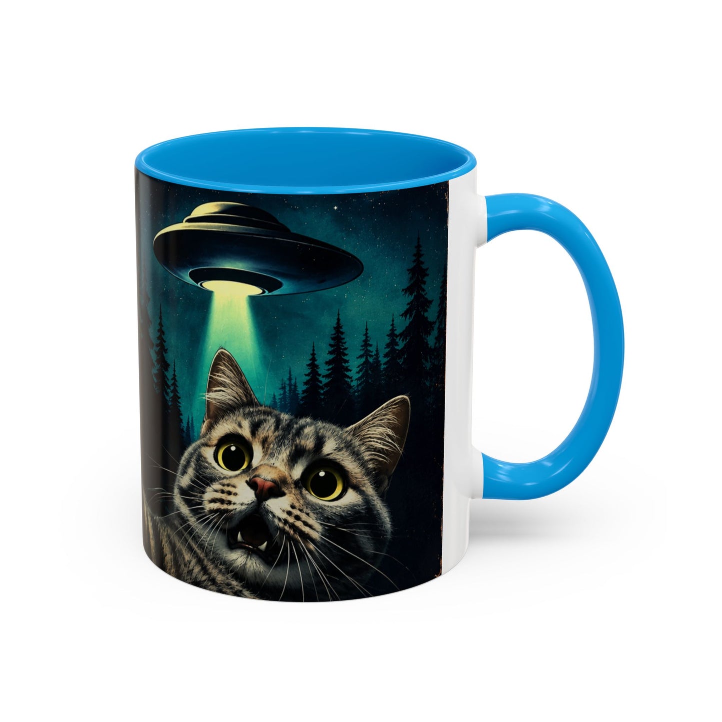 Tasse Chat Extraterrestre – Mug OVNI Vintage Humour – Cadeau Science Fiction Homme Femme 325ml