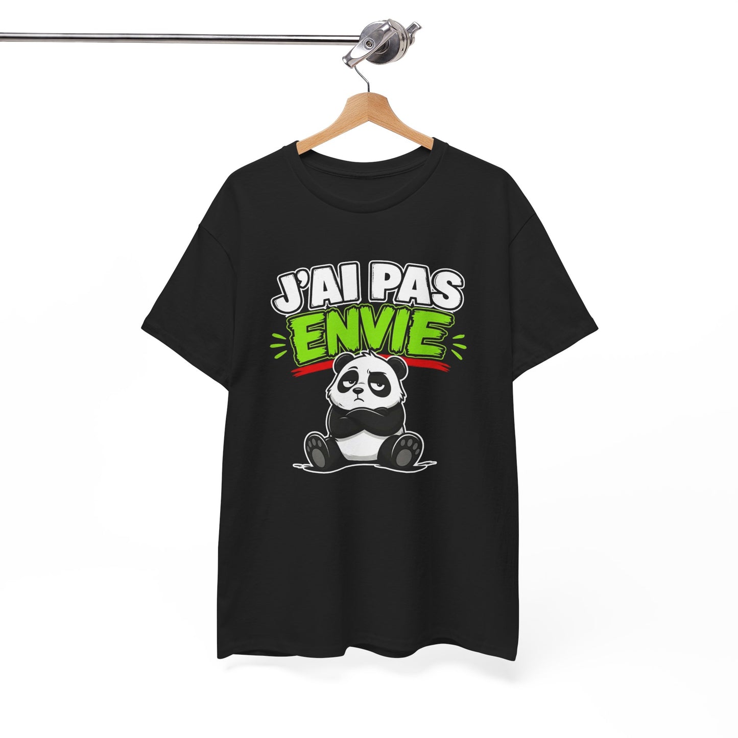 T-Shirt Humour Panda J’ai Pas Envie – Tee Shirt Drôle Adulte Flemme Mauvaise Humeur Citation Fun Cadeau Collègue Homme Femme