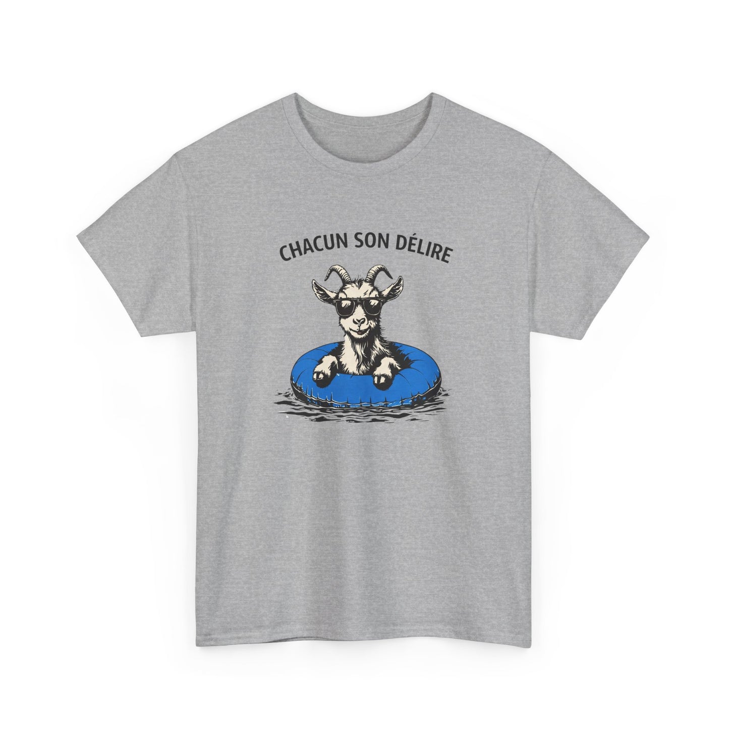 T-Shirt Humour Chèvre Bouée – Tee Shirt Chacun Son Délire – Cadeau Drôle Été Vacances
