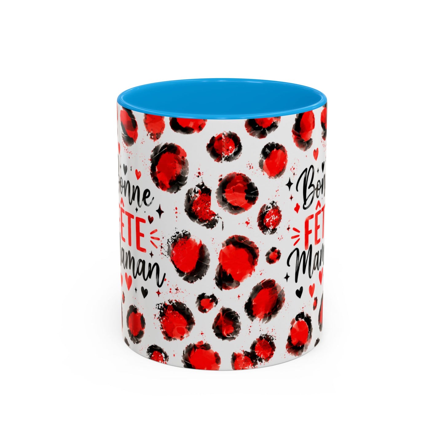 Tasse Bonne Fête Maman – Mug Cadeau Maman avec Cœurs Rouges – Idée Fête des Mères 325ml