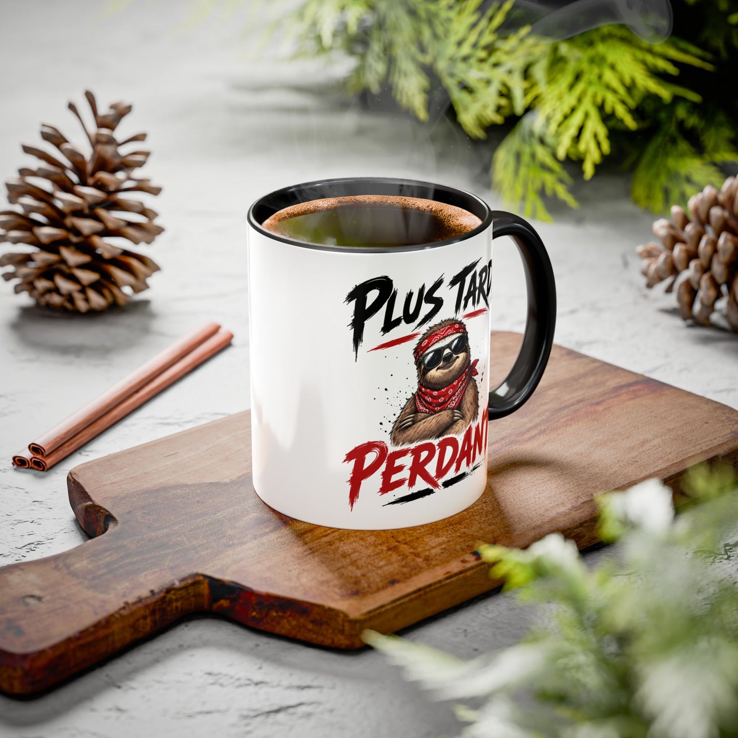 Tasse Plus Tard Perdant – Mug Paresseux Humoristique – Cadeau Drôle et Relax 325ml