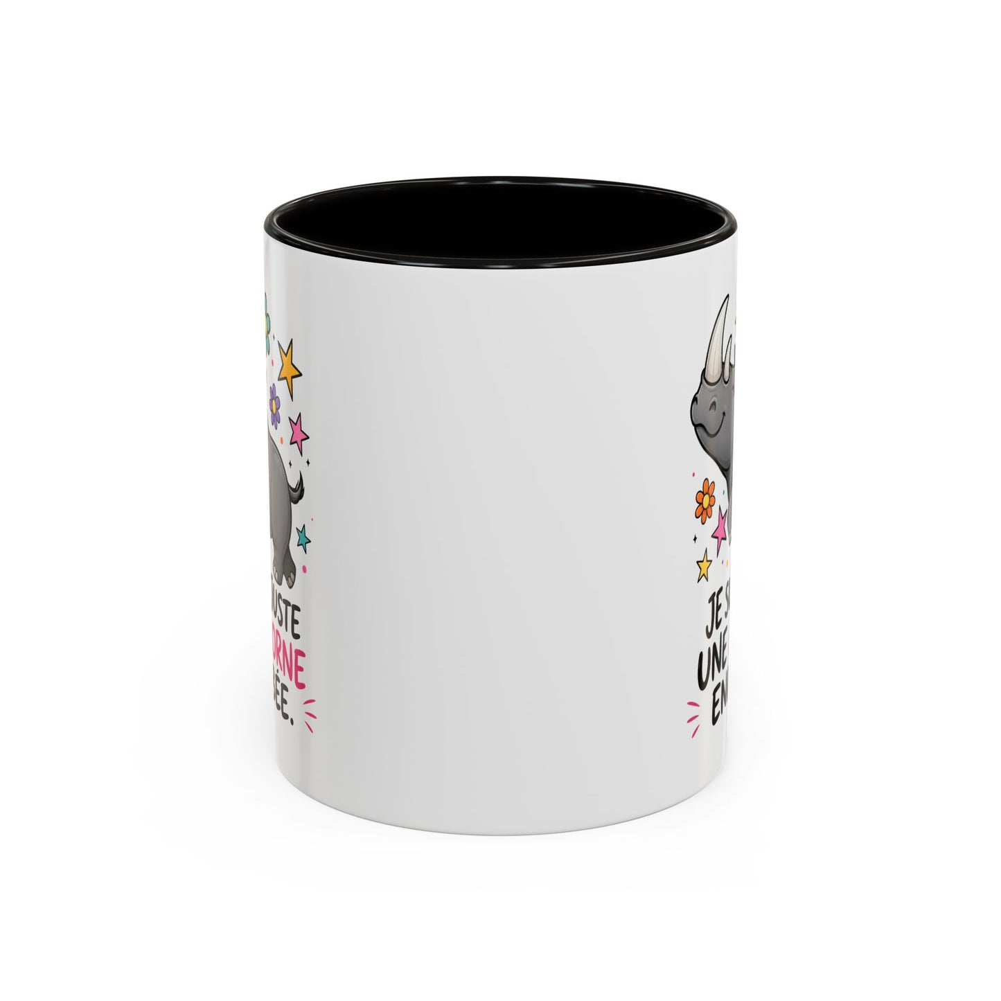 Mug Femme Humoristique – Tasse Rhinocéros Licorne – Idée Cadeau Originale Anniversaire Amie Collègue – 325 ml Noir Bleu Rouge