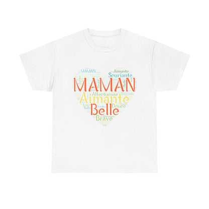 Tee shirt Femme Maman Idée cadeau fête des mères anniversaire Amour coeur