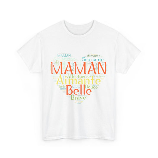 Tee shirt Femme Maman Idée cadeau fête des mères anniversaire Amour coeur