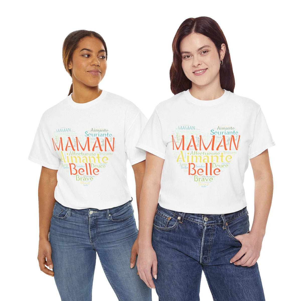 Tee shirt Femme Maman Idée cadeau fête des mères anniversaire Amour coeur