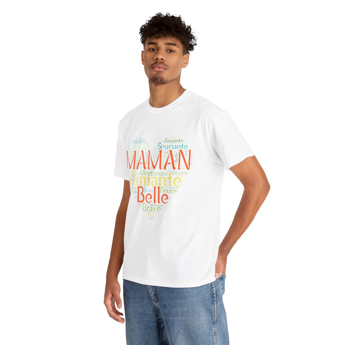 Tee shirt Femme Maman Idée cadeau fête des mères anniversaire Amour coeur