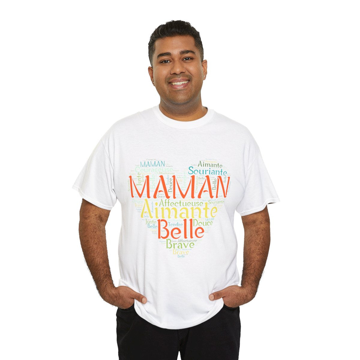 Tee shirt Femme Maman Idée cadeau fête des mères anniversaire Amour coeur