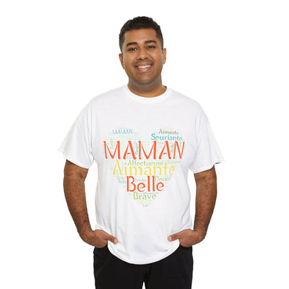 Tee shirt Femme Maman Idée cadeau fête des mères anniversaire Amour coeur