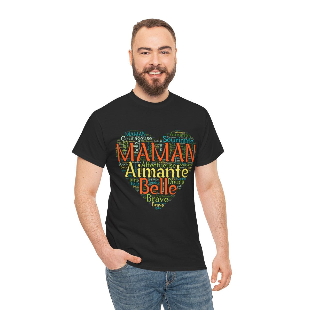 Tee shirt Femme Maman Idée cadeau fête des mères anniversaire Amour coeur