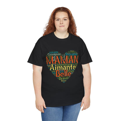 Tee shirt Femme Maman Idée cadeau fête des mères anniversaire Amour coeur