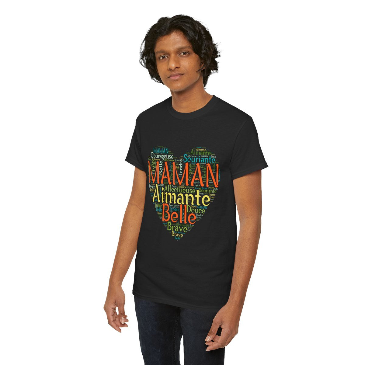 Tee shirt Femme Maman Idée cadeau fête des mères anniversaire Amour coeur