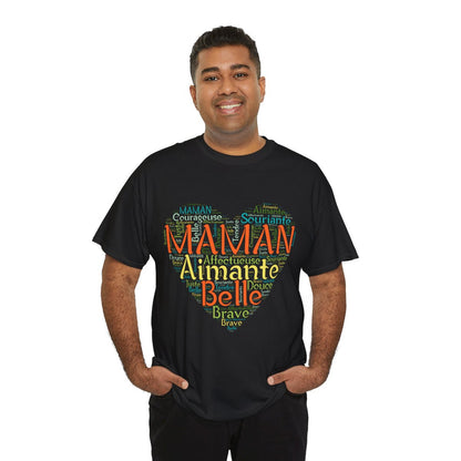 Tee shirt Femme Maman Idée cadeau fête des mères anniversaire Amour coeur