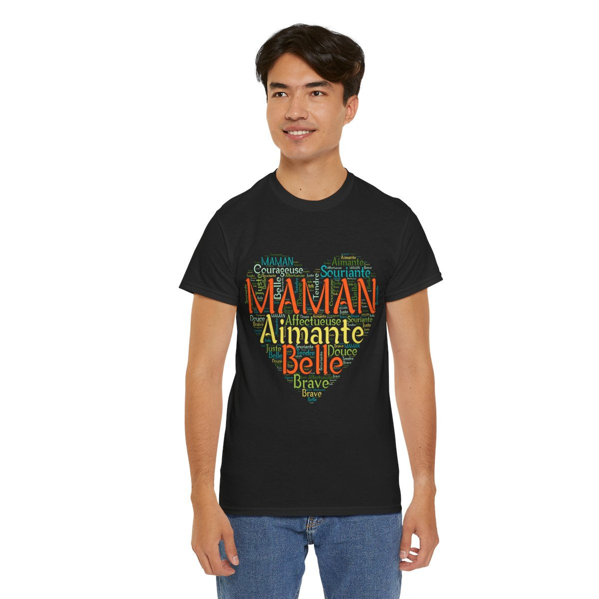 Tee shirt Femme Maman Idée cadeau fête des mères anniversaire Amour coeur