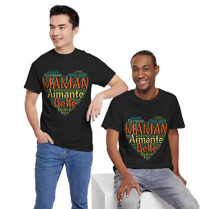Tee shirt Femme Maman Idée cadeau fête des mères anniversaire Amour coeur