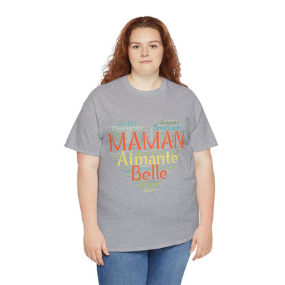 Tee shirt Femme Maman Idée cadeau fête des mères anniversaire Amour coeur