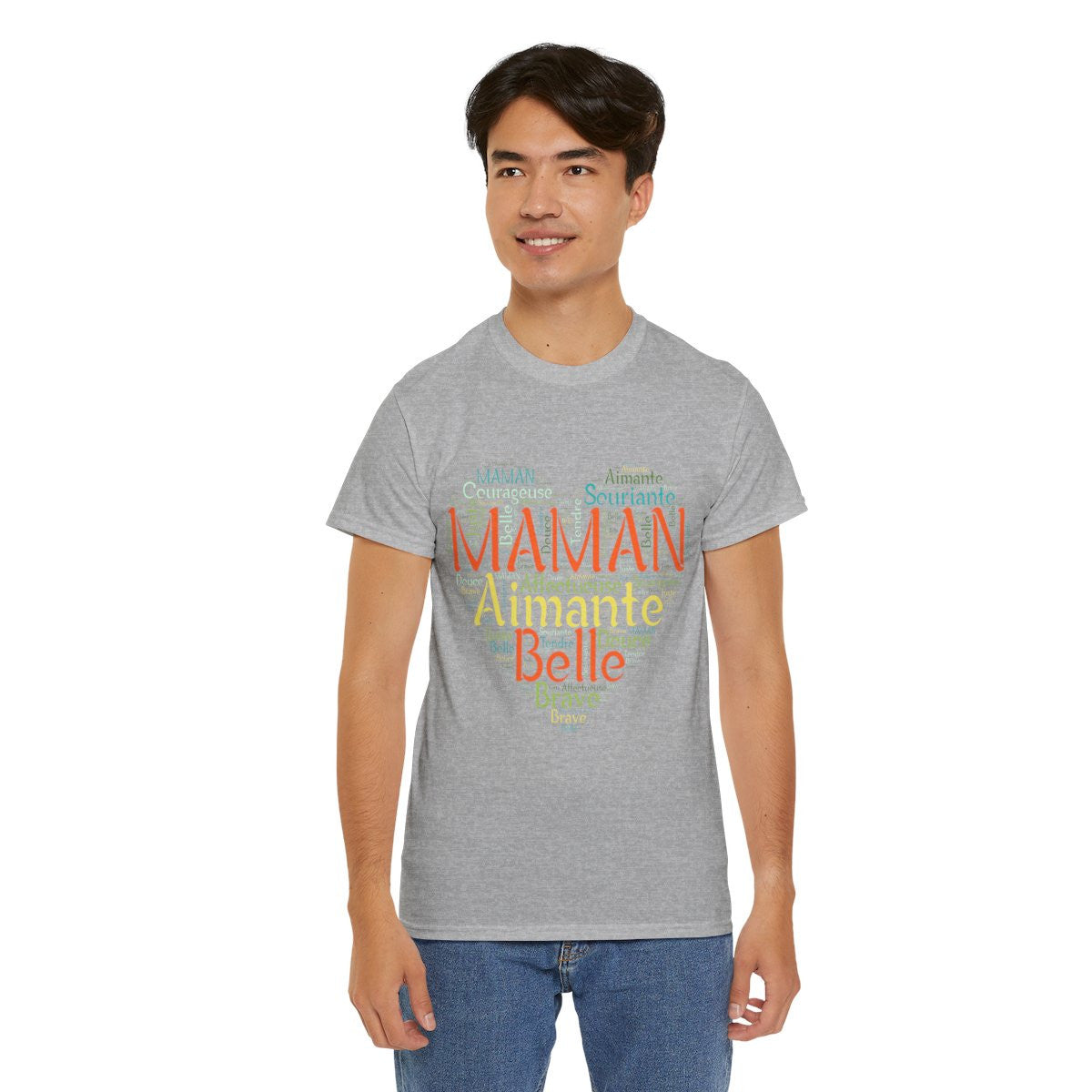 Tee shirt Femme Maman Idée cadeau fête des mères anniversaire Amour coeur