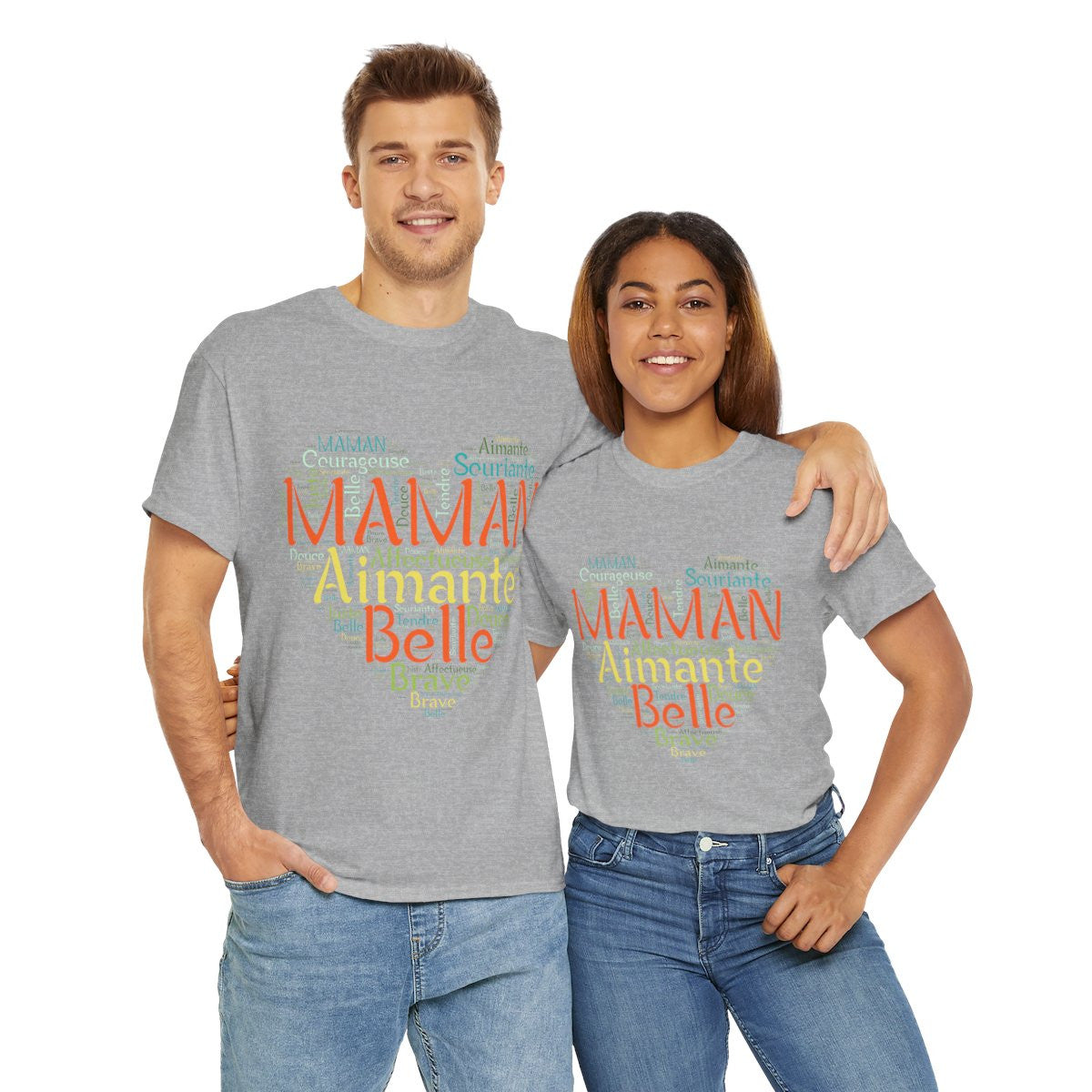 Tee shirt Femme Maman Idée cadeau fête des mères anniversaire Amour coeur