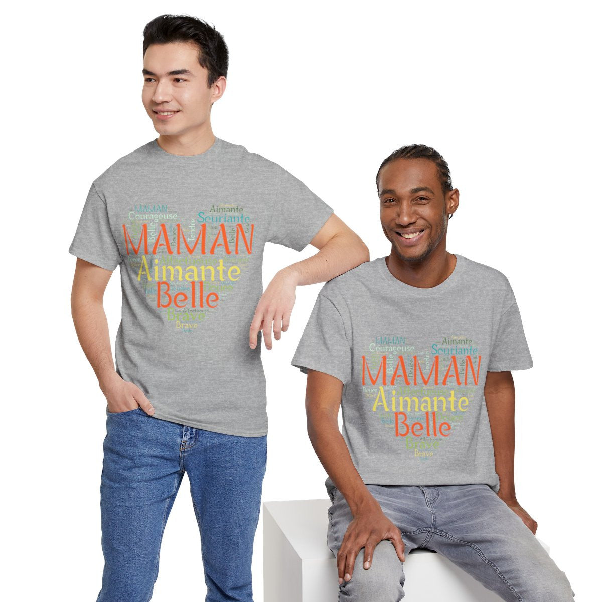 Tee shirt Femme Maman Idée cadeau fête des mères anniversaire Amour coeur
