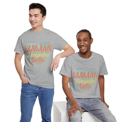 Tee shirt Femme Maman Idée cadeau fête des mères anniversaire Amour coeur