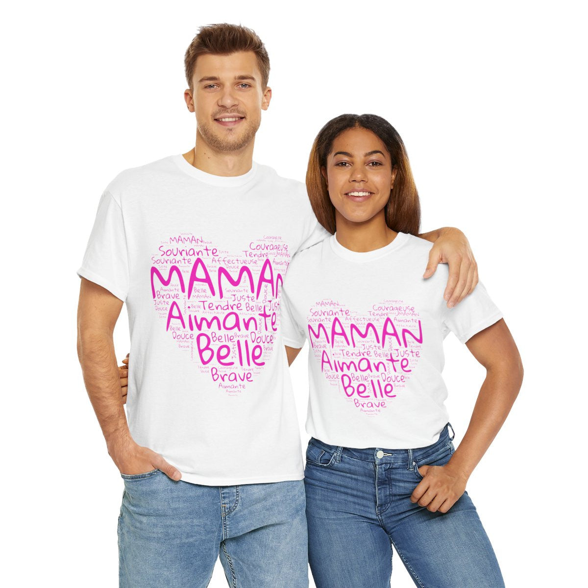 Tee shirt Femme Maman aimante belle idée cadeau fête des mères anniversaire amour love coeur