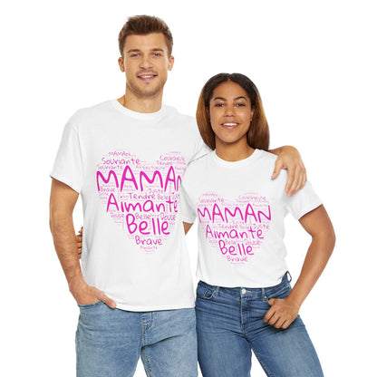 Tee shirt Femme Maman aimante belle idée cadeau fête des mères anniversaire amour love coeur