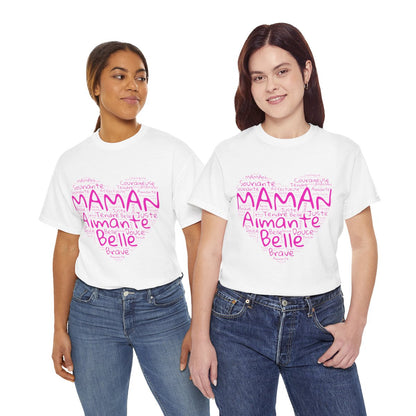 Tee shirt Femme Maman aimante belle idée cadeau fête des mères anniversaire amour love coeur