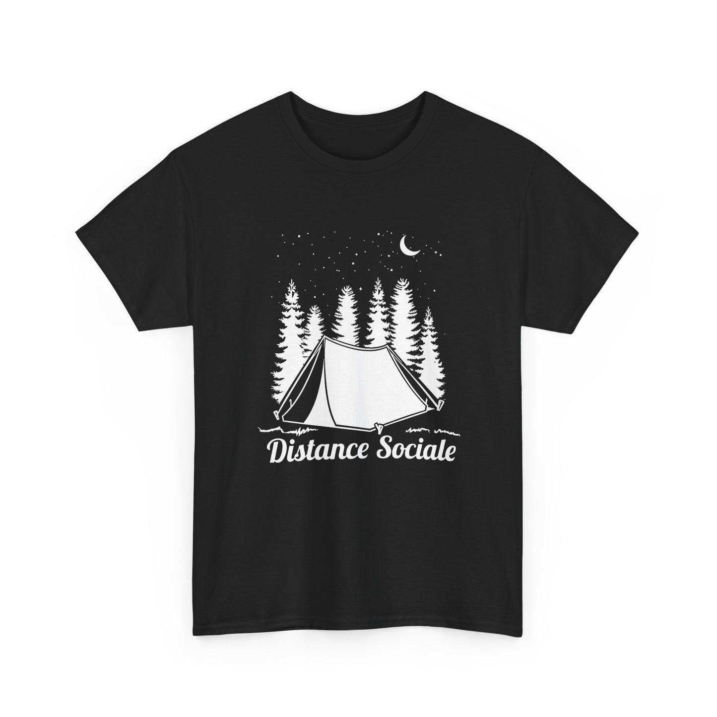 T-Shirt Camping Homme et Femme – Cadeau Campeur Randonnée Bivouac – Humour Distance Sociale Nature Forêt – Idée Cadeau Plein Air