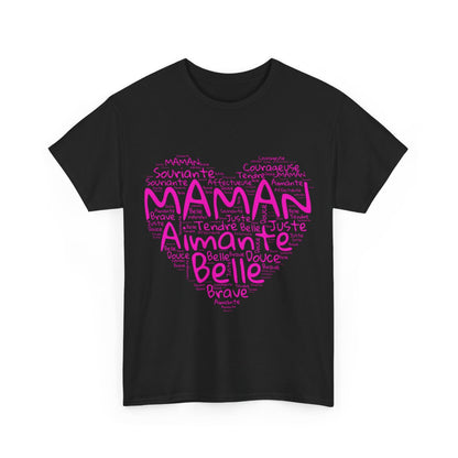 Tee shirt Femme Maman aimante belle idée cadeau fête des mères anniversaire amour love coeur