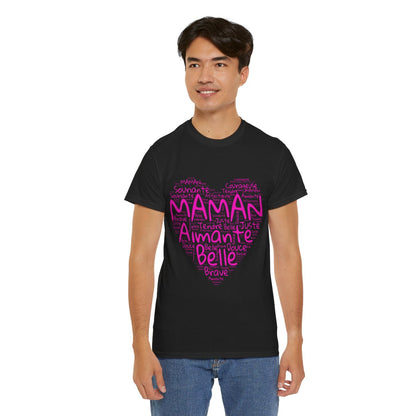 Tee shirt Femme Maman aimante belle idée cadeau fête des mères anniversaire amour love coeur
