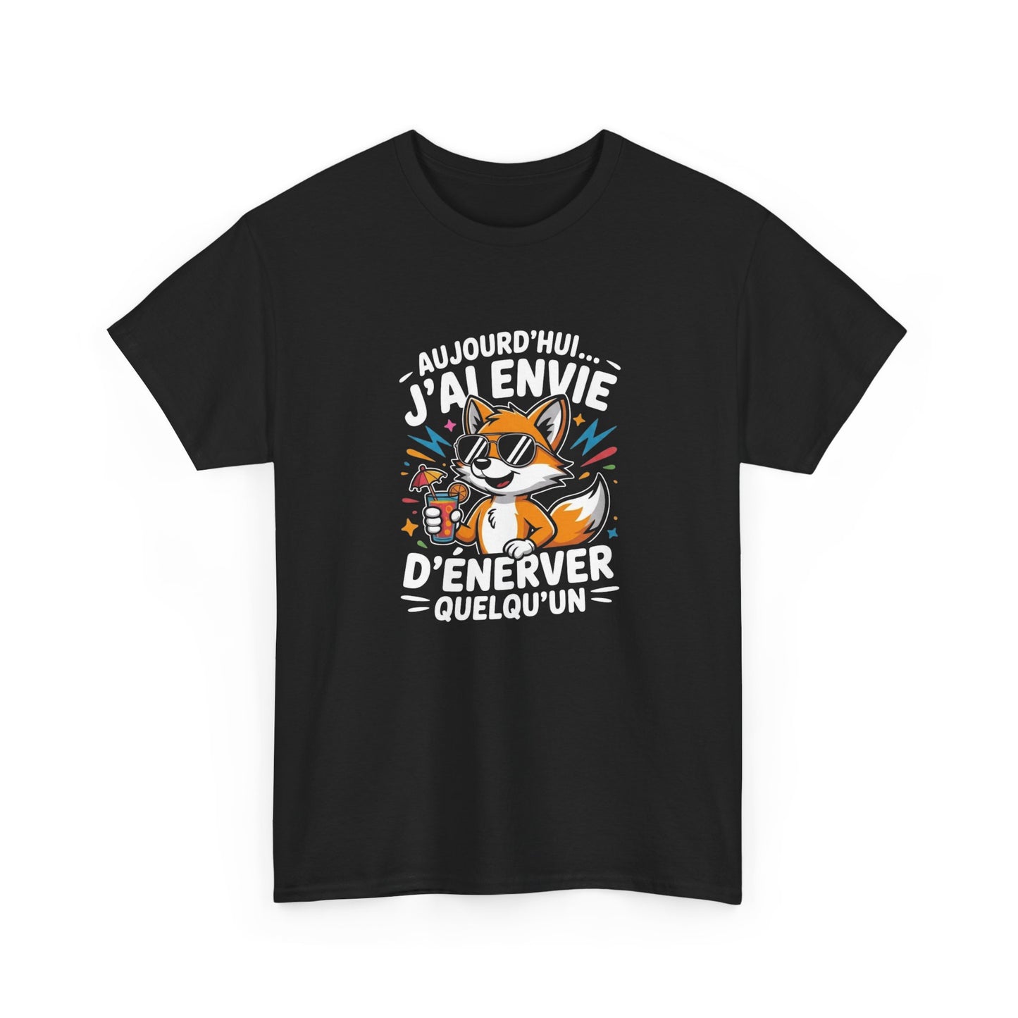 T-Shirt Humoristique Renard Homme Femme – Tee Shirt Drôle Sarcastique – Cadeau Fun Adulte Noir Blanc Gris