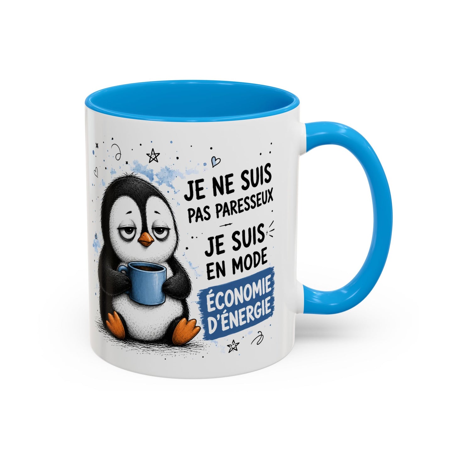 Tasse Pingouin Drôle Homme Femme – Mug Je Ne Suis Pas Paresseux Je Suis en Mode Économie d'Énergie – Cadeau Humour Café 325 ml