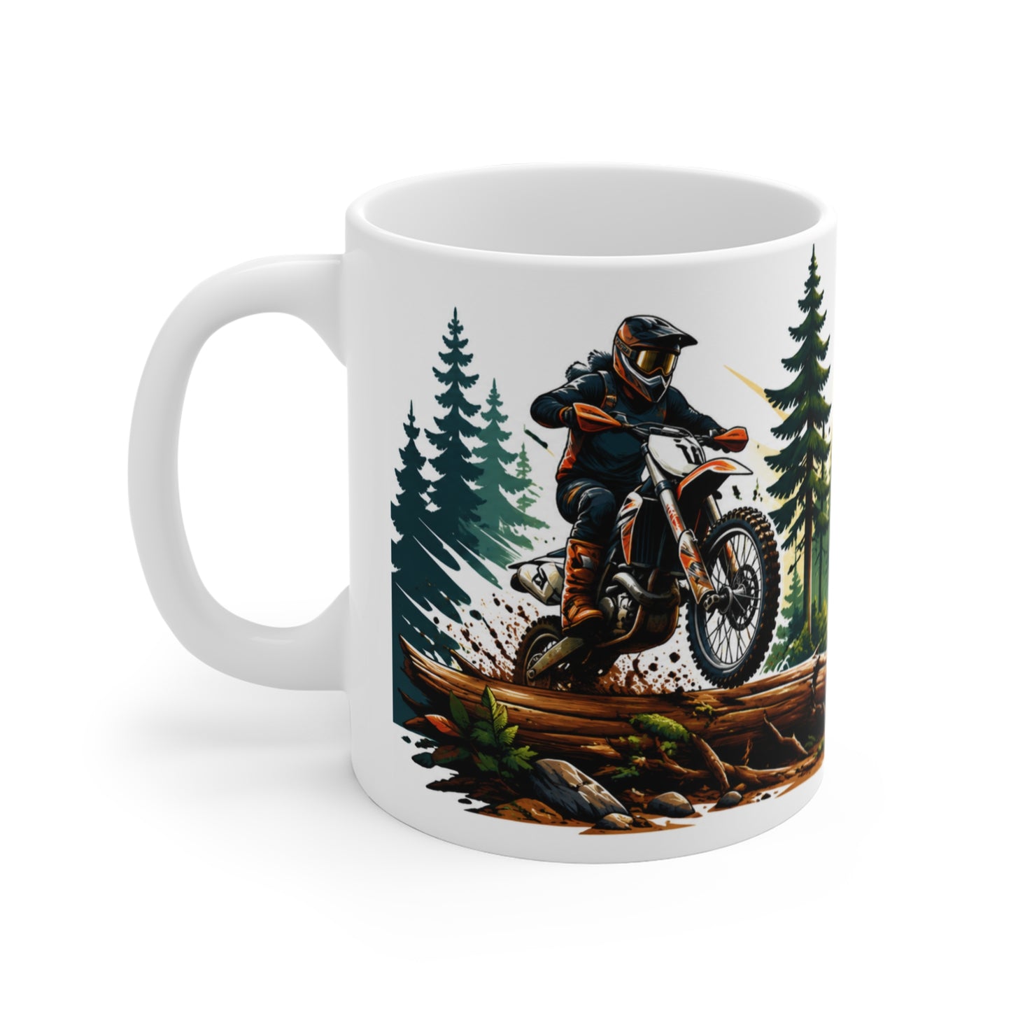 Tasse Motocross Enduro – Mug Moto Cross Tout Terrain Forêt – Cadeau Pilote Off Road 325ml