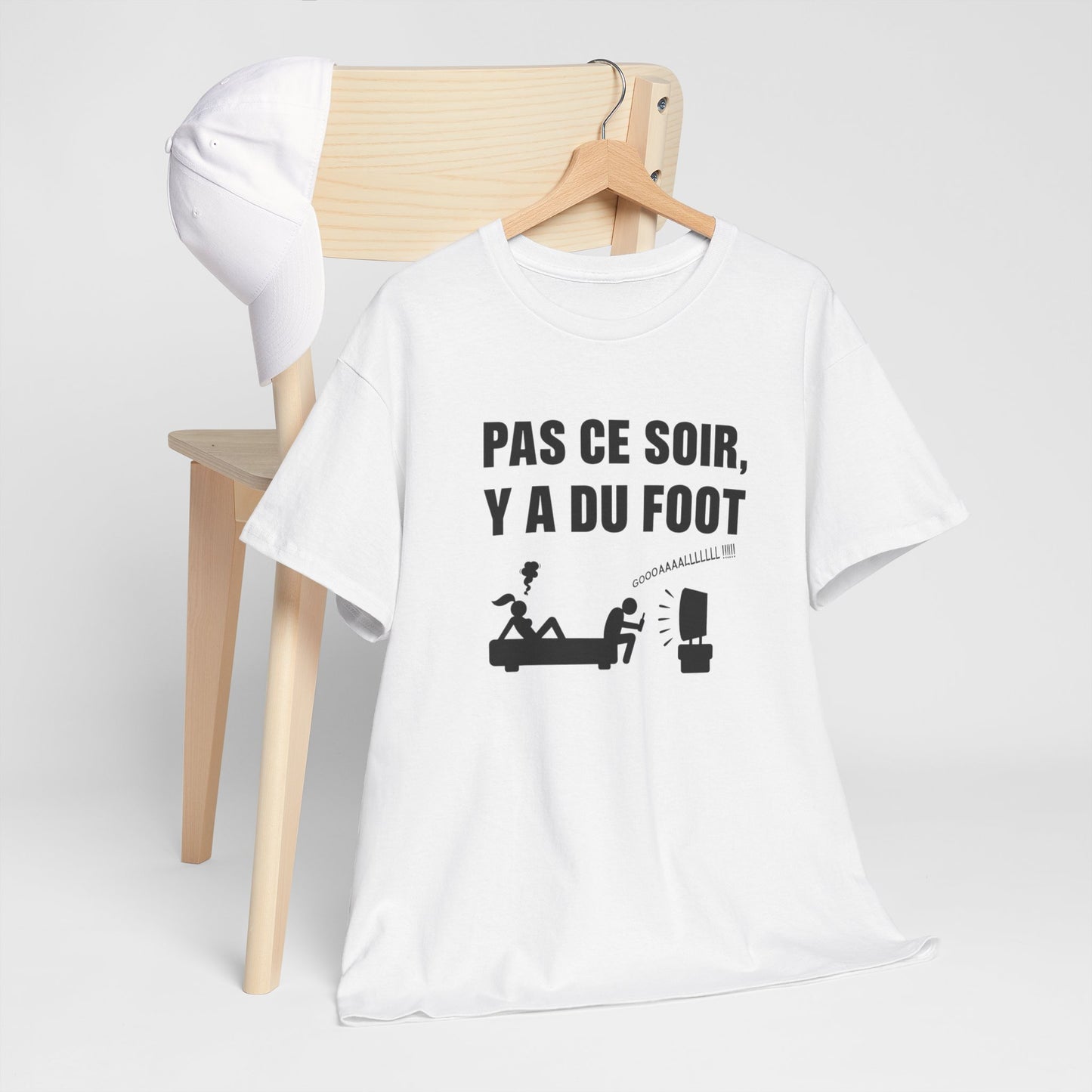 T-Shirt Foot Humour Homme – Pas Ce Soir Y A Du Foot – Cadeau Fan de Football Supporter Drôle