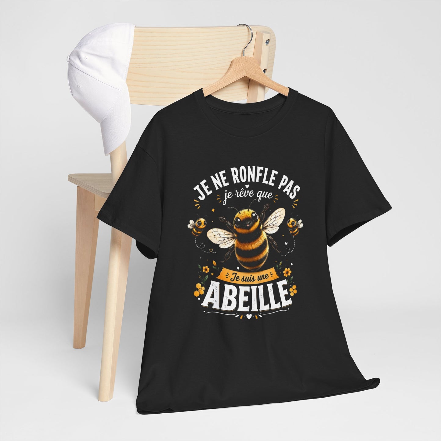 Tee-Shirt Je Ne Ronfle Pas Je Rêve Que Je Suis Une Abeille – Abeille Drôle et Mignonne – Cadeau Humour Homme Femme Adulte Amoureux des Abeilles
