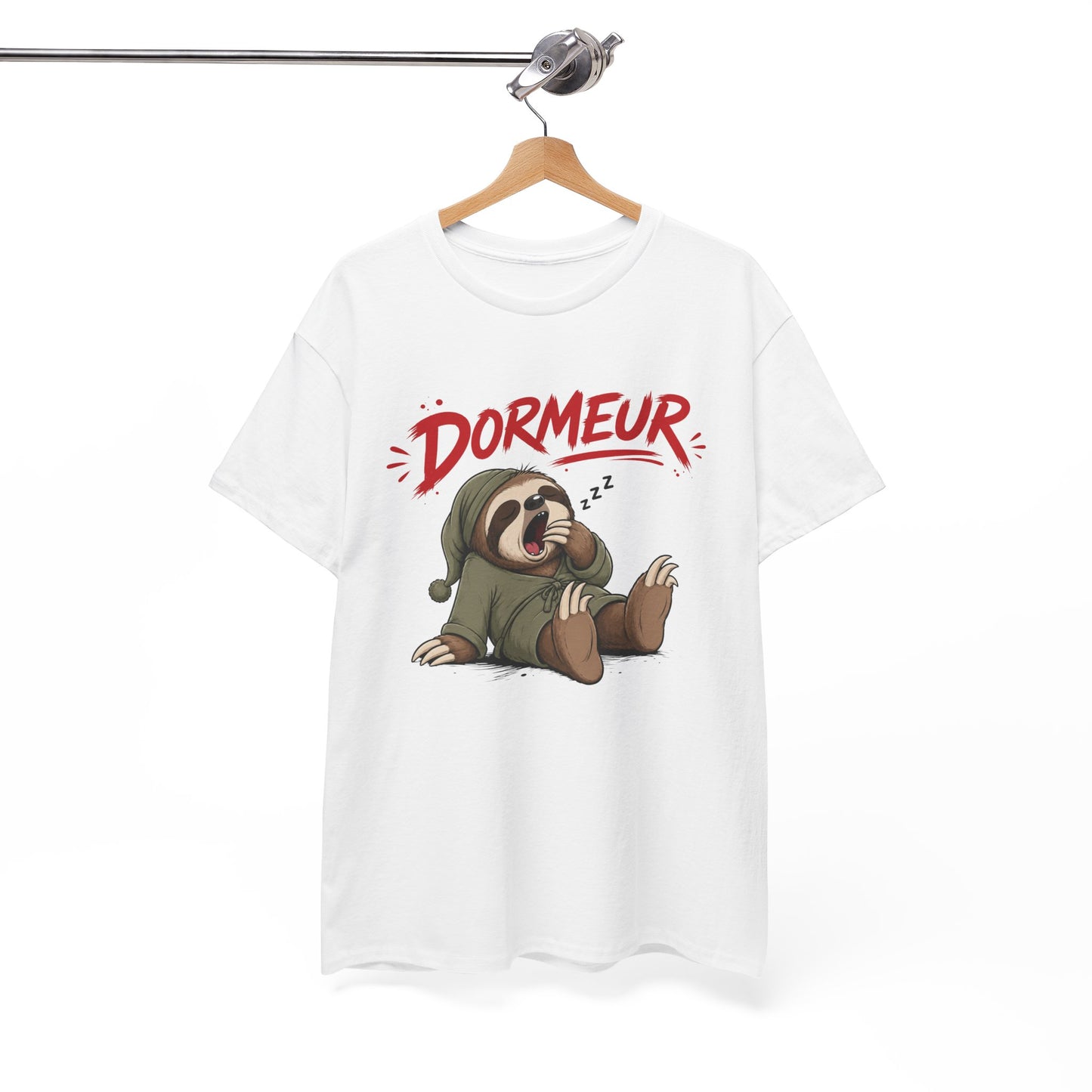 Tee-Shirt Dormeur – Paresseux Fatigué Humoristique – Cadeau Homme Adulte Amateur de Siestes