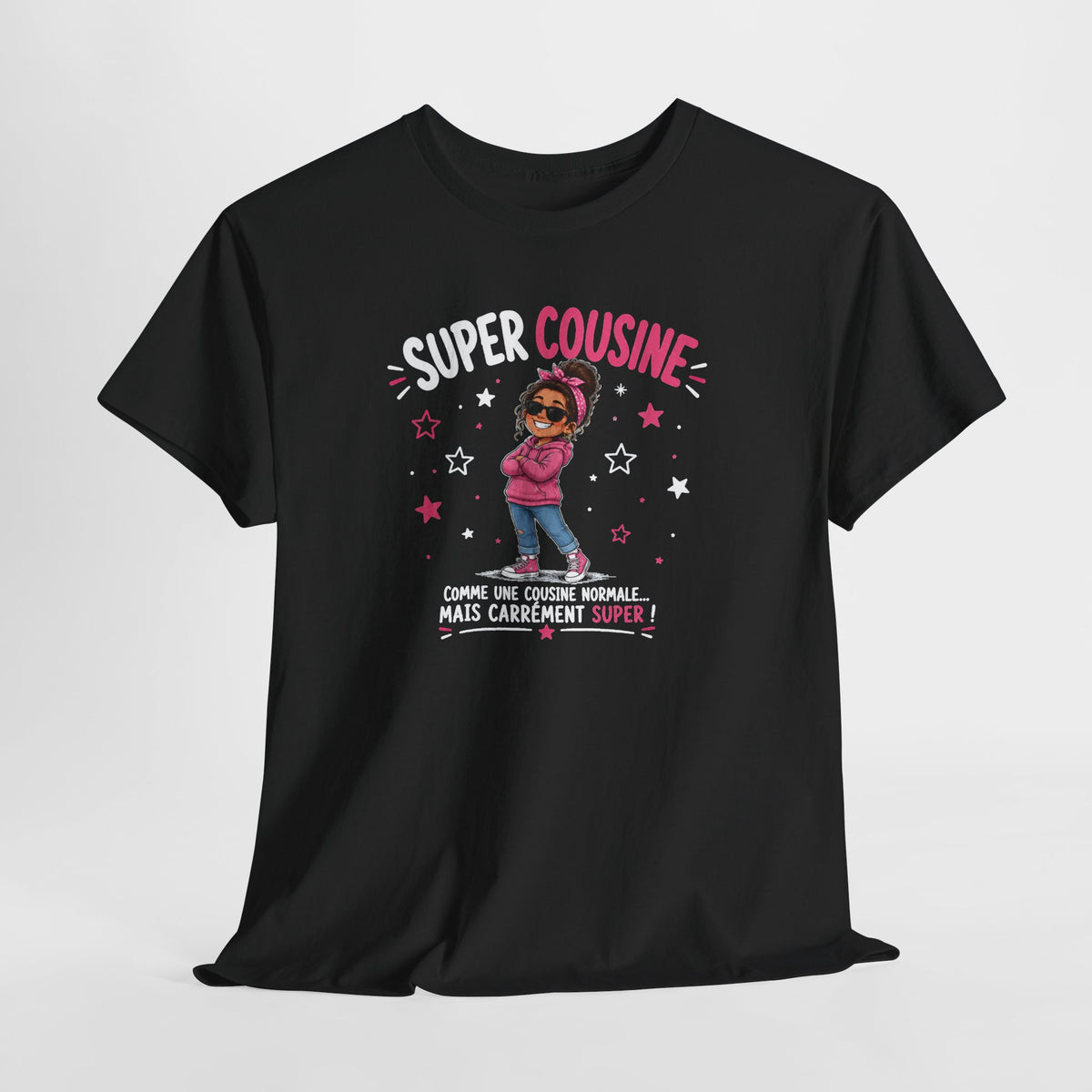 Tee Shirt Super Cousine Femme – Comme une Cousine Normale Mais Carrément Super – T-Shirt Humour Famille Cadeau Original