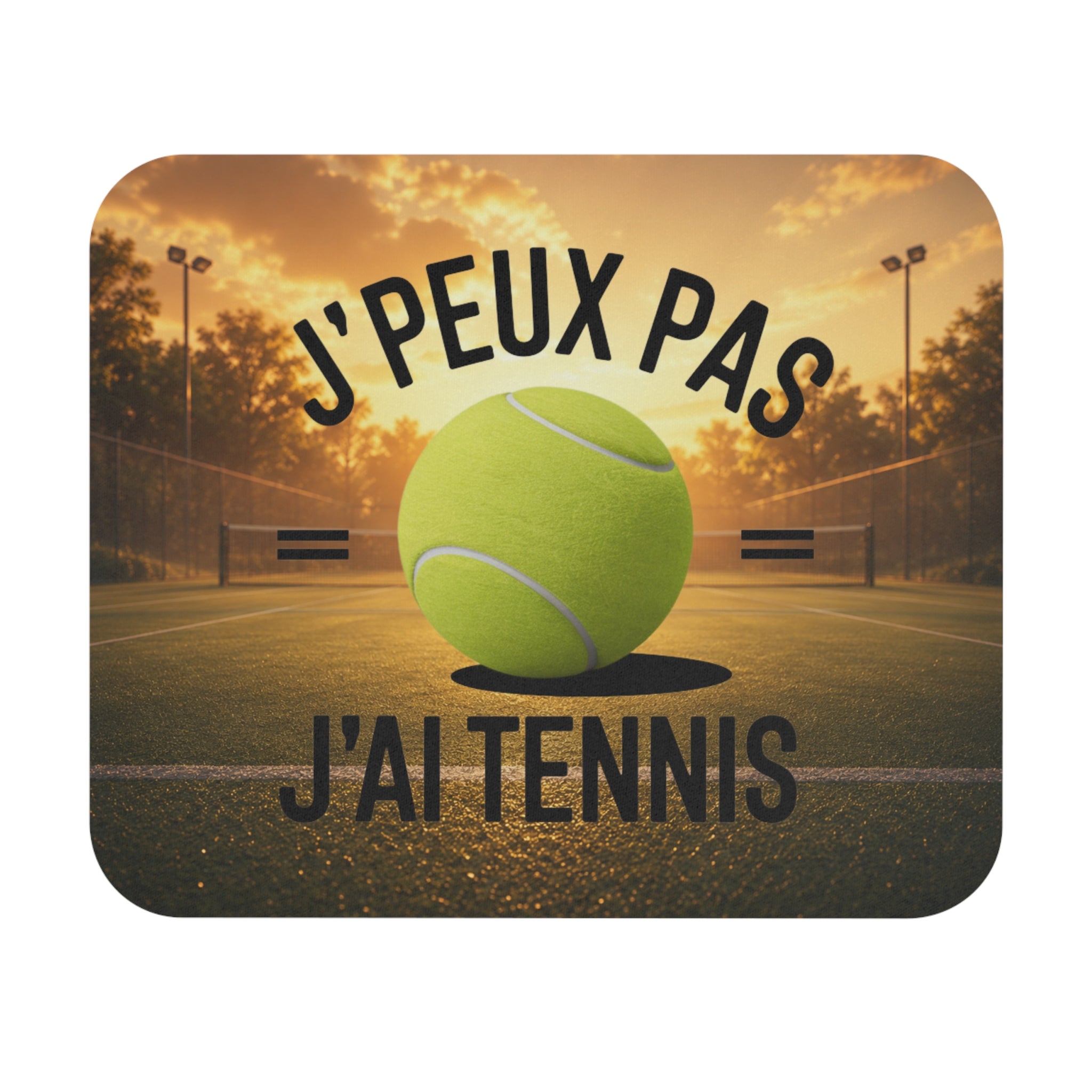 Tapis de Souris 22x18cm J'Peux Pas J'Ai Tennis – Cadeau Humour Joueur de Tennis Homme Femme – Balle de Tennis Terrain Vintage Bureau