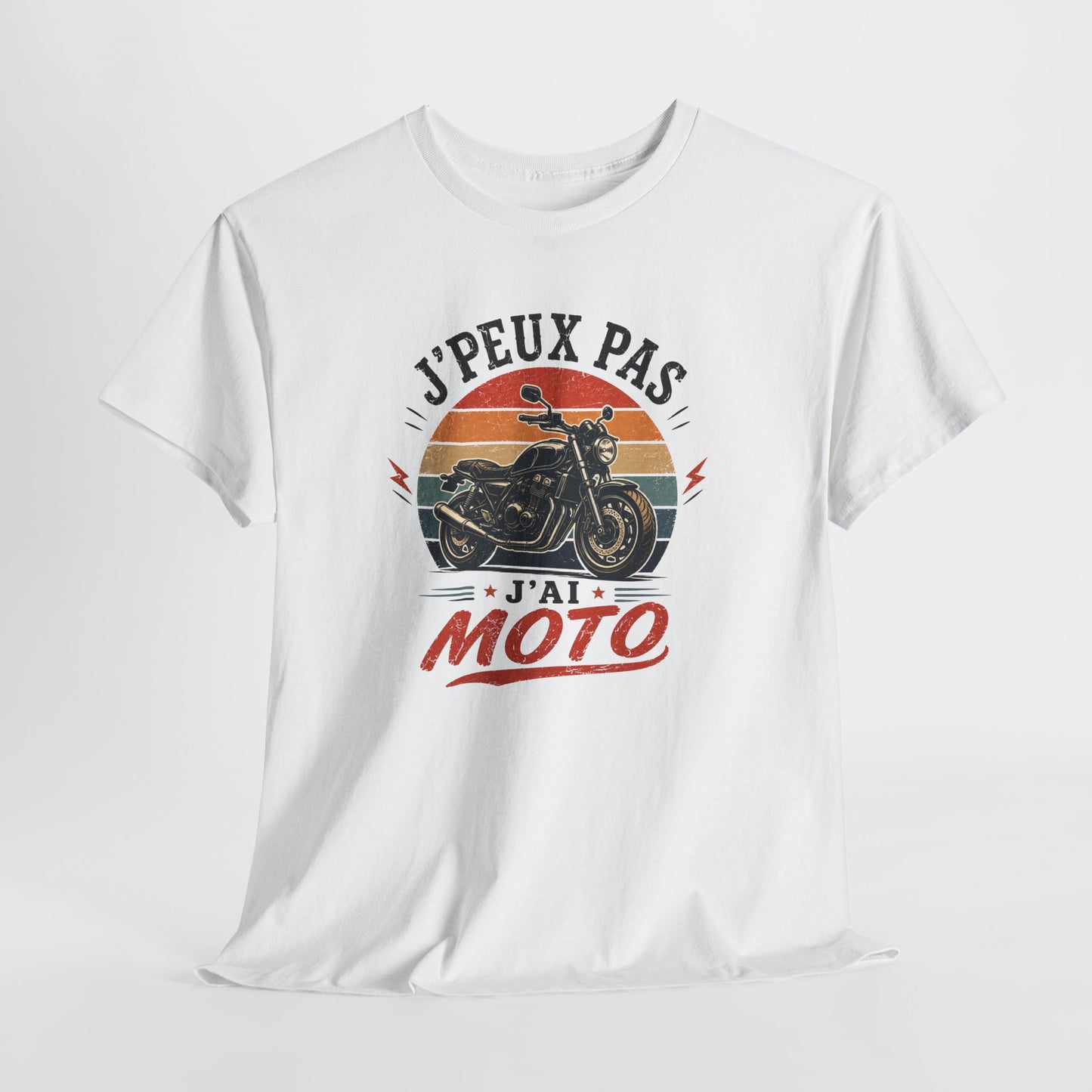 T-Shirt Moto Humour Homme Femme – J’Peux Pas J’Ai Moto – Tee Shirt Motard Vintage