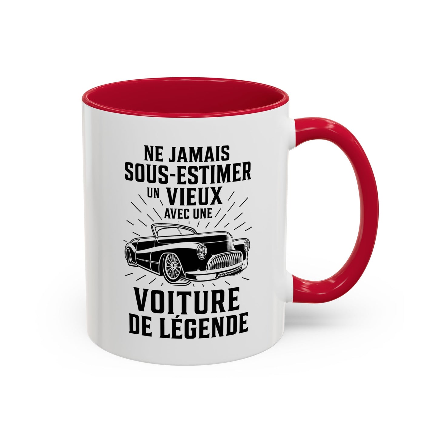 Mug Voiture Homme et Femme – Tasse Passion Automobile Sportive et Voiture de Collection – Idée Cadeau Conducteur Amateur Auto Mécanique – 325 ml Noir Bleu Rouge