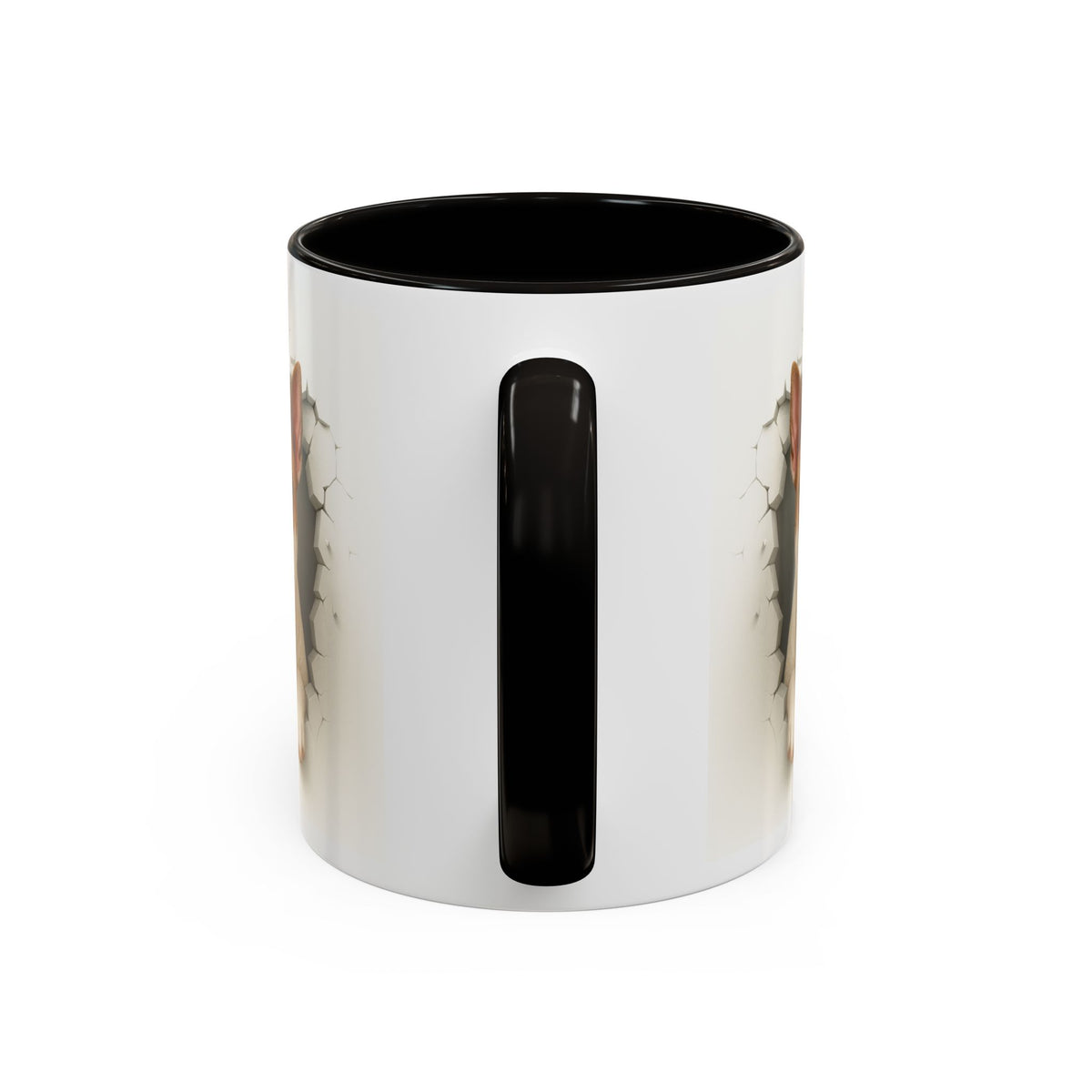 Mug Bull Terrier Effet Mur Cassé – Tasse Chien 3D Trompe-l’œil – Cadeau Original Amoureux du Bull Terrier noir bleu rouge