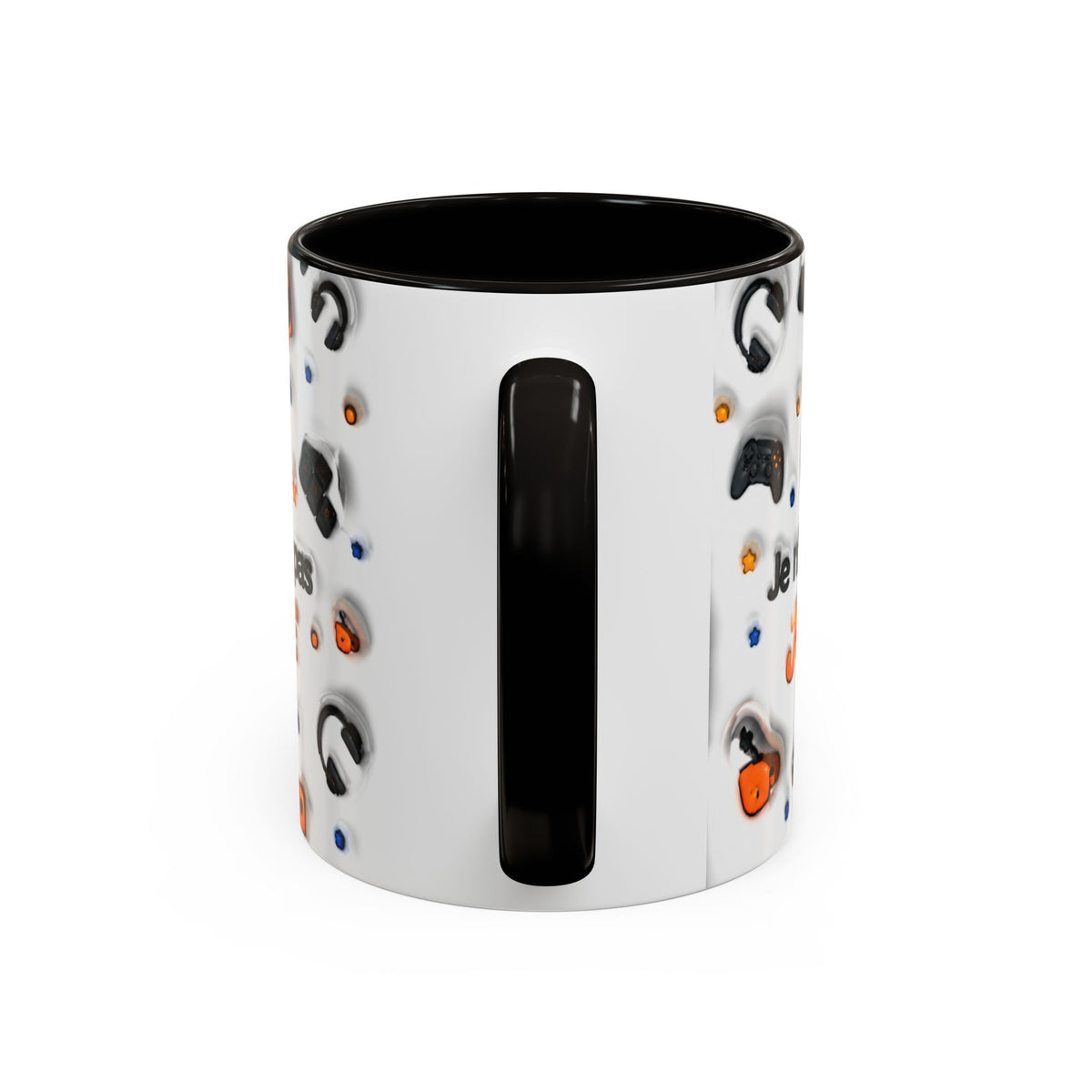 Mug Gamer « Je n’entends pas, je joue » – Tasse Gaming avec Casque, Manettes et Clavier – Cadeau Original Joueur Jeux Vidéo