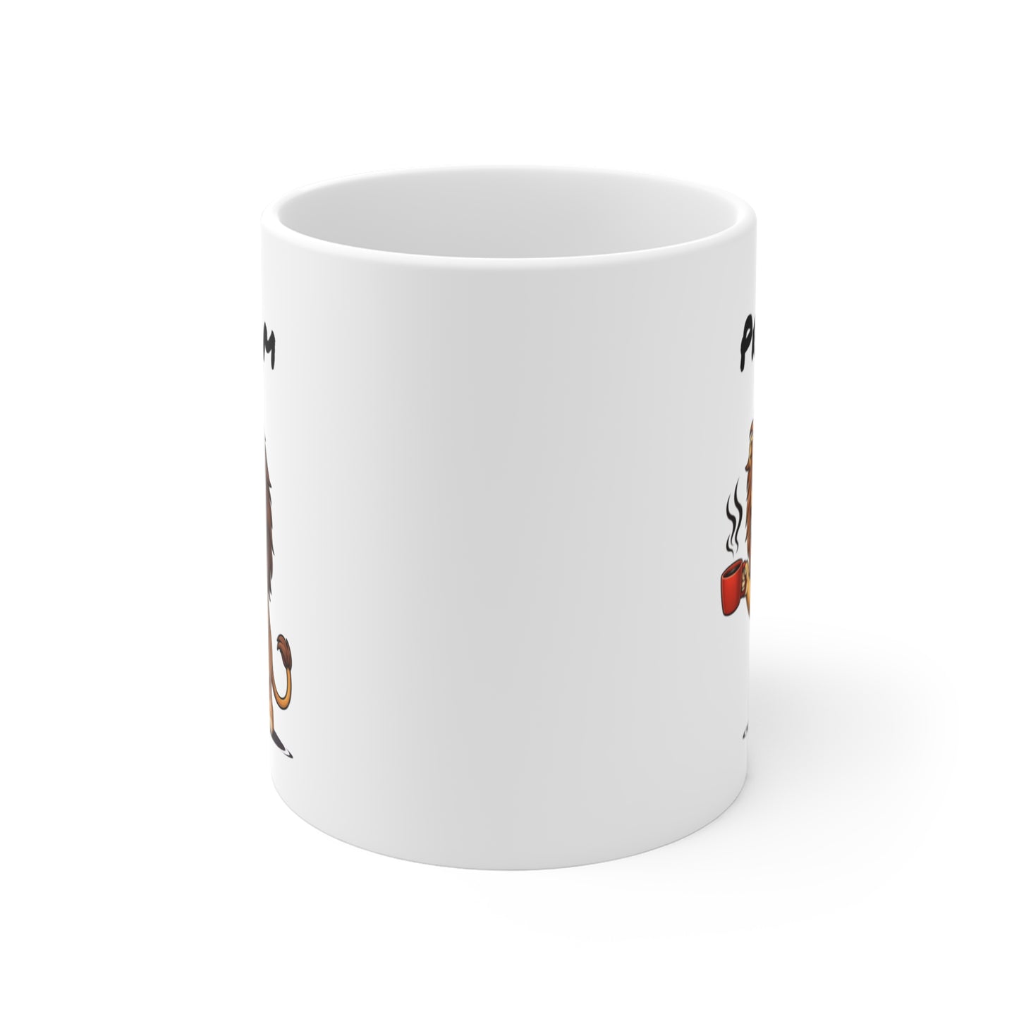 Tasse Lion avec Café – Mug Animal Sauvage Humoristique – Illustration Lion Fatigue 325ml – Cadeau Original
