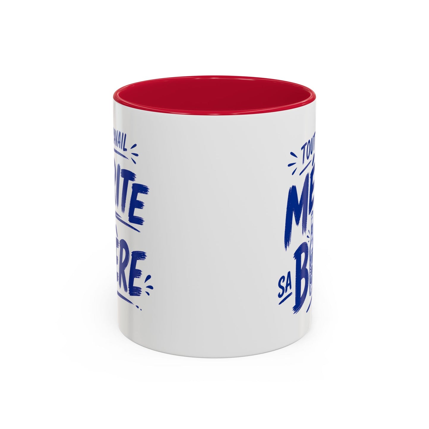 Mug Humour Homme Bière – Tasse “Tout Travail Mérite sa Bière” – Cadeau Original Collègue Travail Bière 325ml