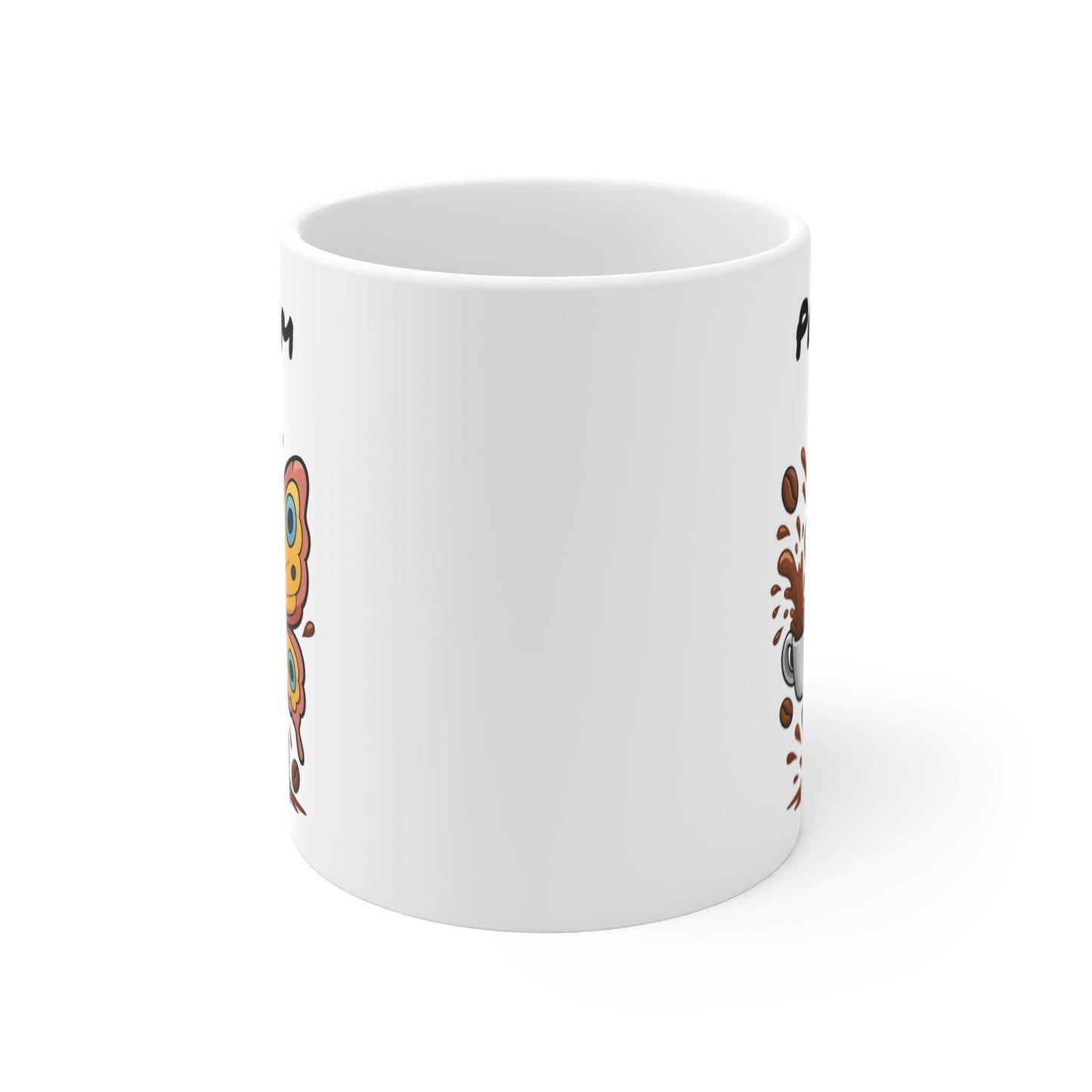 Tasse Personnalisable Papillon Café – Mug Prénom Cartoon Coloré – Cadeau Nature et Bonne Humeur 325ml